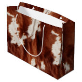 Grand Sac Cadeau Poster de animal blanc Brown occidental (Dos Angle)