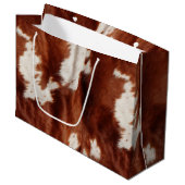 Grand Sac Cadeau Poster de animal blanc Brown occidental (Devant Angle)
