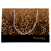 Grand Sac Cadeau Poster de animal Brown de léopard (Devant)