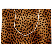Grand Sac Cadeau Poster de animal Cheetah Brown et noir (Devant)