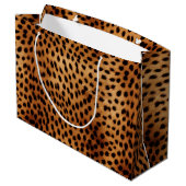 Grand Sac Cadeau Poster de animal Cheetah Brown et noir (Dos Angle)