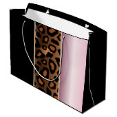 Grand Sac Cadeau Poster de animal rose, noir et de léopard (Dos Angle)