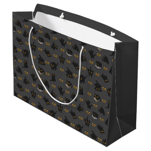 GRAND SAC CADEAU POSTURE EN CHAT NOIR (Dos Angle)