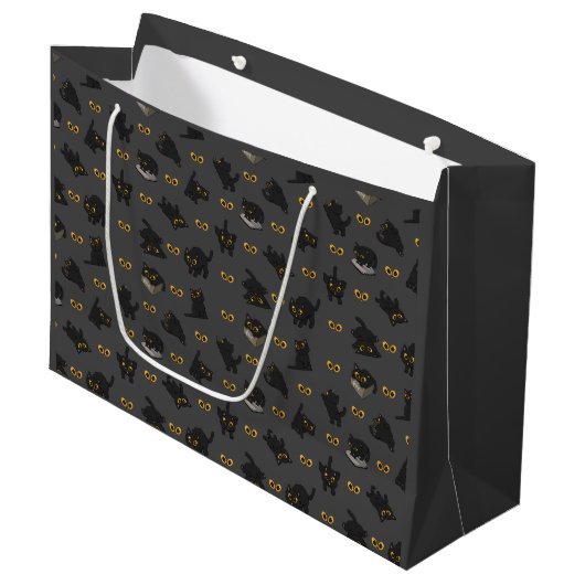 GRAND SAC CADEAU POSTURE EN CHAT NOIR (Devant Angle)