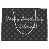 Grand Sac Cadeau Pot Polka gris, Pot Polka, Noir et blanc (Dos)