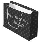 Grand Sac Cadeau Pot Polka gris, Pot Polka, Noir et blanc (Devant Angle)