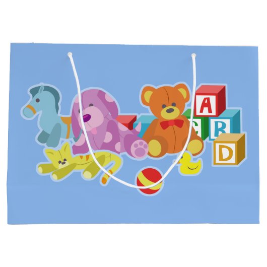 Grand Sac Cadeau Poupées mignonnes (bleu) (Dos)