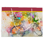 Grand sac cadeau pour vélo et fleurs (Dos)
