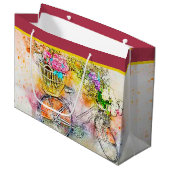 Grand sac cadeau pour vélo et fleurs (Devant Angle)