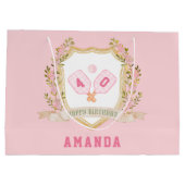 Grand Sac Cadeau Prapet Rose Pickle Ball Joyeux anniversaire (Dos)