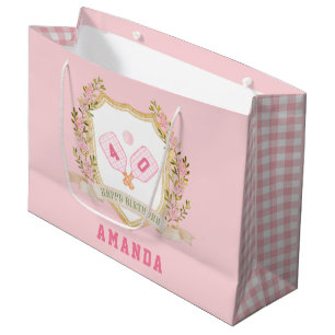 Grand Sac Cadeau Prapet Rose Pickle Ball Joyeux anniversaire