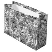 Grand Sac Cadeau Pré Dandelion en noir et blanc (Devant Angle)