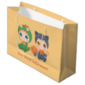 Grand Sac Cadeau Premier bébé d'Halloween (Devant Angle)