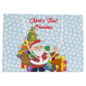 Grand Sac Cadeau Premier bébé garçon's Noël mignonne Père Noël (Dos)