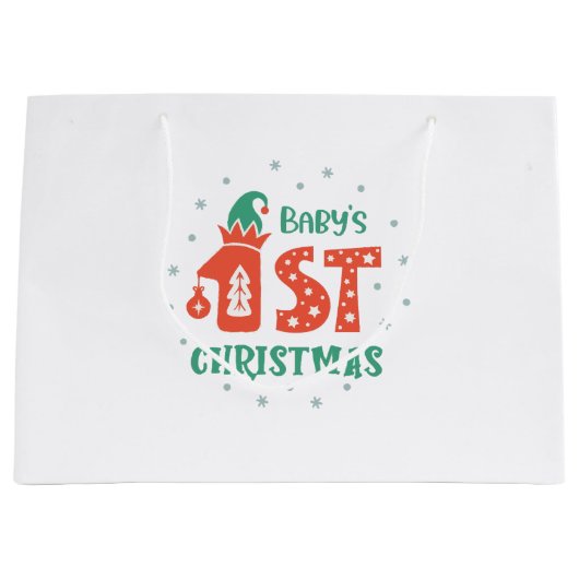 Grand Sac Cadeau Premier Noël du bébé (Devant)