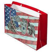 Grand Sac Cadeau Premier répondeur patriotique (Dos Angle)
