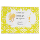 Grand Sac Cadeau Première Communion Blonde cheveux fille Merci (Dos)