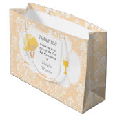 Grand Sac Cadeau Première Communion Blonde cheveux fille Merci (Dos Angle)