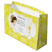 Grand Sac Cadeau Première Communion Brunette Merci de fille cheveux (Dos Angle)