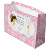 Grand Sac Cadeau Première Communion Brunette Merci de fille cheveux (Dos Angle)