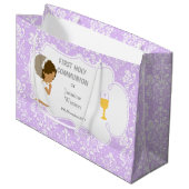 Grand Sac Cadeau Première communion Merci afro-américain (Devant Angle)