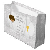 Grand Sac Cadeau Première communion Merci afro-américain (Devant Angle)