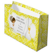 Grand Sac Cadeau Première communion Merci afro-américain (Devant Angle)