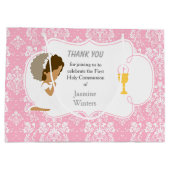 Grand Sac Cadeau Première communion Merci afro-américain (Dos)