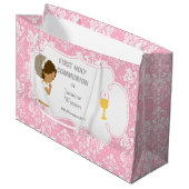 Grand Sac Cadeau Première communion Merci afro-américain (Devant Angle)