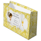 Grand Sac Cadeau Première communion Merci afro-américain (Devant Angle)