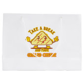 Grand Sac Cadeau Prenez une pause et mangez du fromage grillé (Dos)