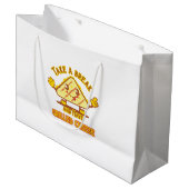 Grand Sac Cadeau Prenez une pause et mangez du fromage grillé (Devant Angle)