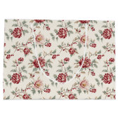 Grand Sac Cadeau Pretty Chic Red Cream Floral Birthday  (Dos)