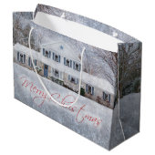 Grand Sac Cadeau Primitive Winter Snow Country Rustic Open House (Dos Angle)