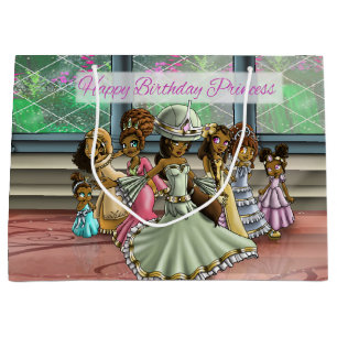 Grand Sac Cadeau Princesse afro-américaine