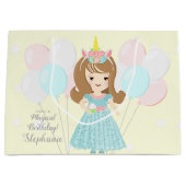 Grand Sac Cadeau Princesse Unicorn (Devant)