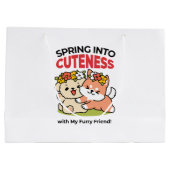 Grand Sac Cadeau Printemps dans la laideur - Illustration de chien  (Dos)