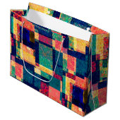 Grand Sac Cadeau Prismatic Blocks – Modern Abstract Geometric (Devant Angle)