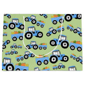 Grand Sac Cadeau Production de Camion Blue Tracteur (Devant)