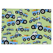 Grand Sac Cadeau Production de Camion Blue Tracteur (Dos)