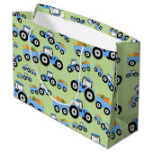 Grand Sac Cadeau Production de Camion Blue Tracteur (Dos Angle)