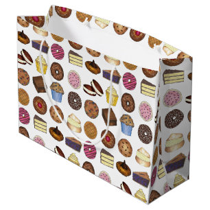 Grand Sac Cadeau Produits de boulangerie Doughnut Pie Cupcake Brown