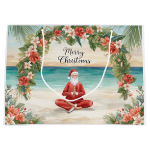 Grand Sac Cadeau Professeur de yoga Noël Santa Claus