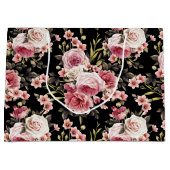 Grand Sac Cadeau Profusion rose - Arrière - plan noir (Devant)