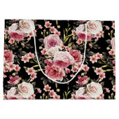 Grand Sac Cadeau Profusion rose - Arrière - plan noir (Dos)