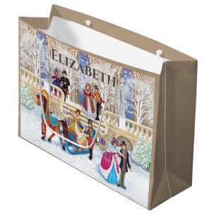 Grand Sac Cadeau Promenade d'hiver Mesdames et Messieurs