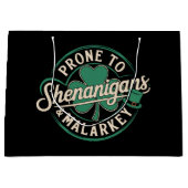 Grand Sac Cadeau Prone To Shenanigans & Malarkey St Patrick's Day (Devant)
