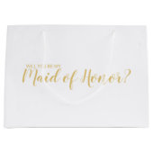 Grand Sac Cadeau Proposition de la femme d'honneur Script moderne O (Devant)