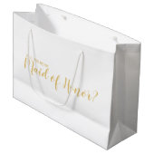 Grand Sac Cadeau Proposition de la femme d'honneur Script moderne O (Devant Angle)