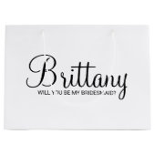 Grand Sac Cadeau Proposition de servante d'information moderne blan (Devant)